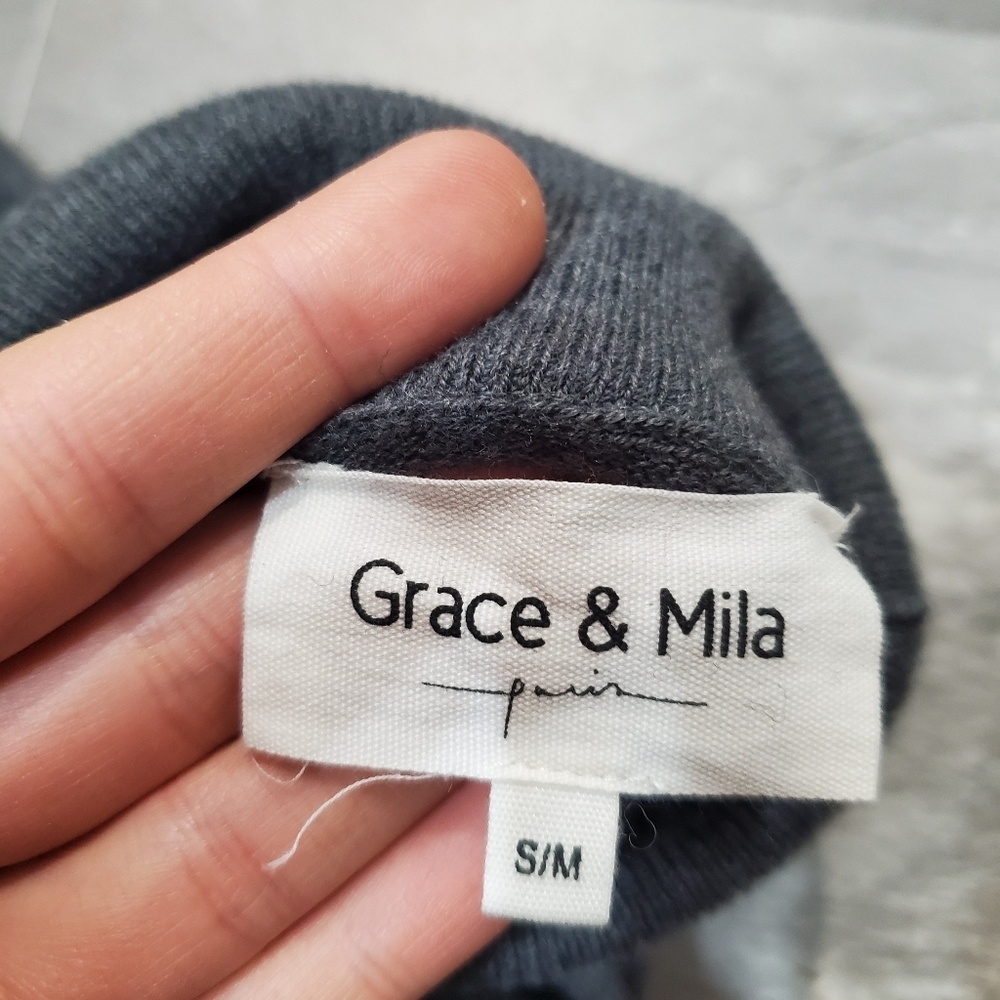Grace & Mila Paris Turtleneck Sweater. Wool Blend. Grey. Women S / M. - Picture 3 of 10